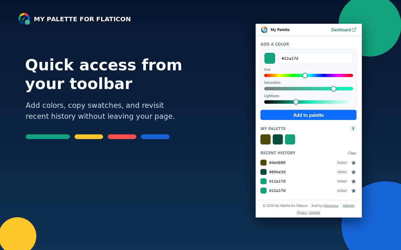 The toolbar popup